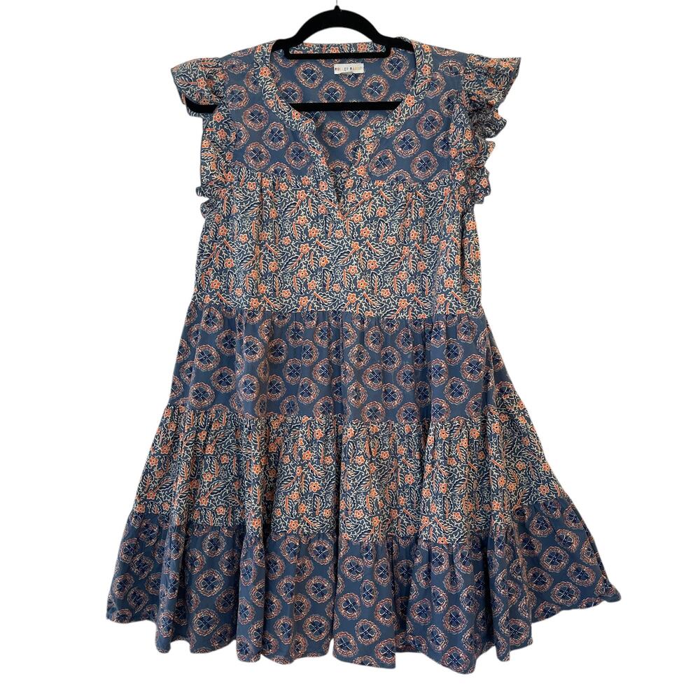 Roller Rabbit Blue and Orange Midi Dress